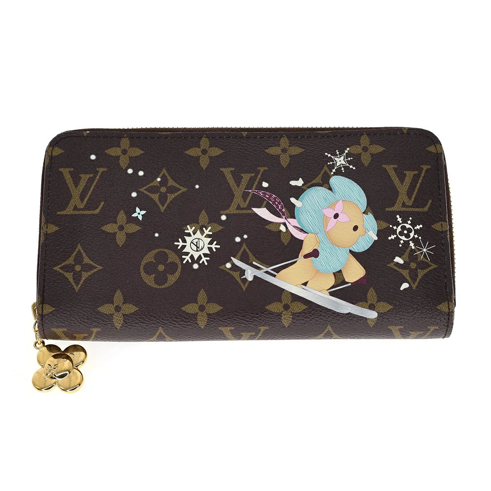 Louis Vuitton Zippy Wallet Vivienne Holiday Monogram Canvas Leather Brown
